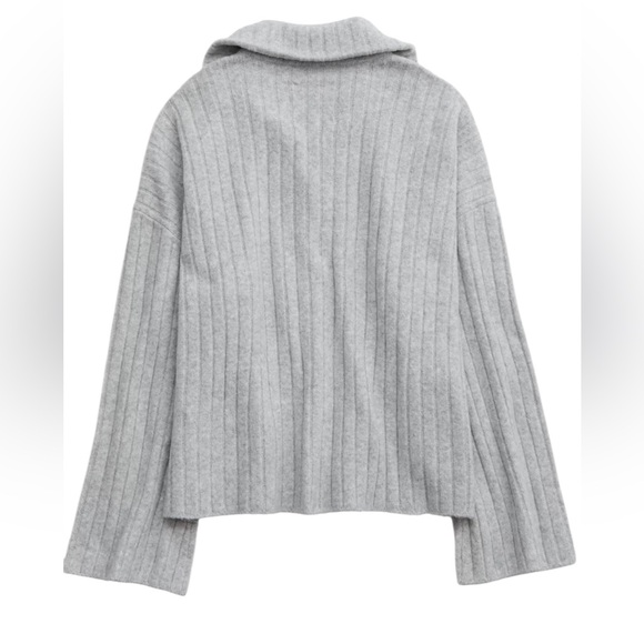 Aerie unREAL Ribbed Button-Down Cardigan | Heather Gray XL - Oversized Cozy Knit - Picture 4 of 15